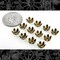 Antiqued Brass 8mm Floral Leafy Brass Bead Caps - Set of 12 - AB-BC12